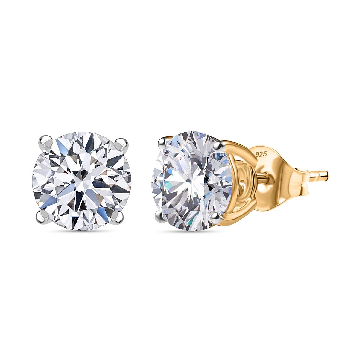 LUXURIANT 3 Ct. Lab Grown Diamond Solitaire Earrings in 9K Gold, SGL Certified 8267813 0