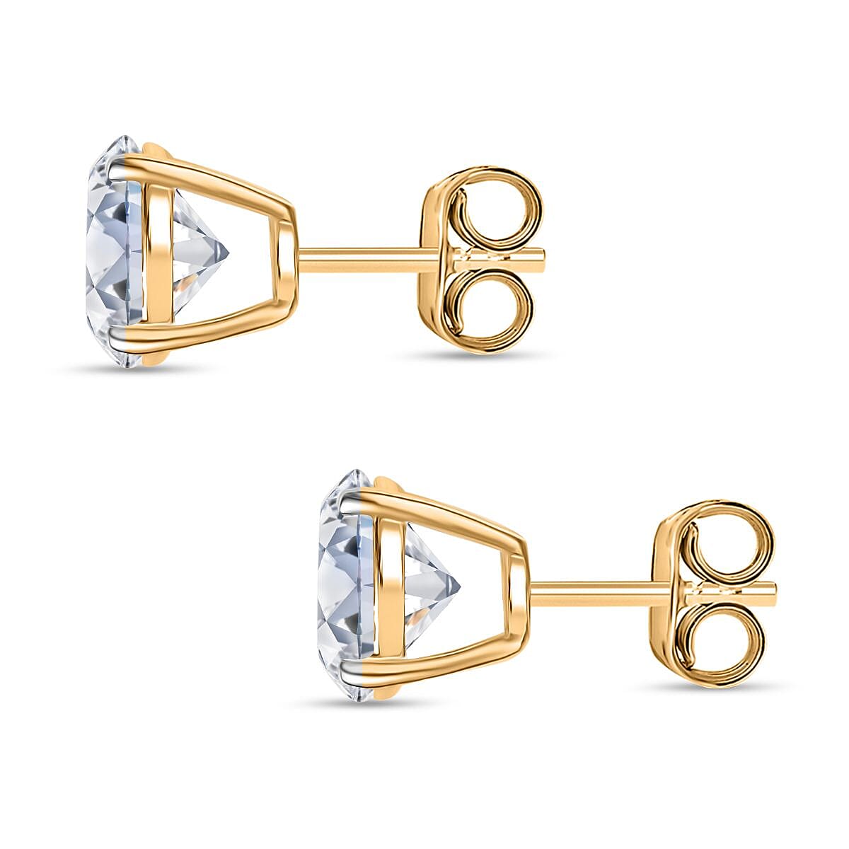 LUXURIANT 3 Ct. Lab Grown Diamond Solitaire Earrings in 9K Gold, SGL Certified 8267813 4