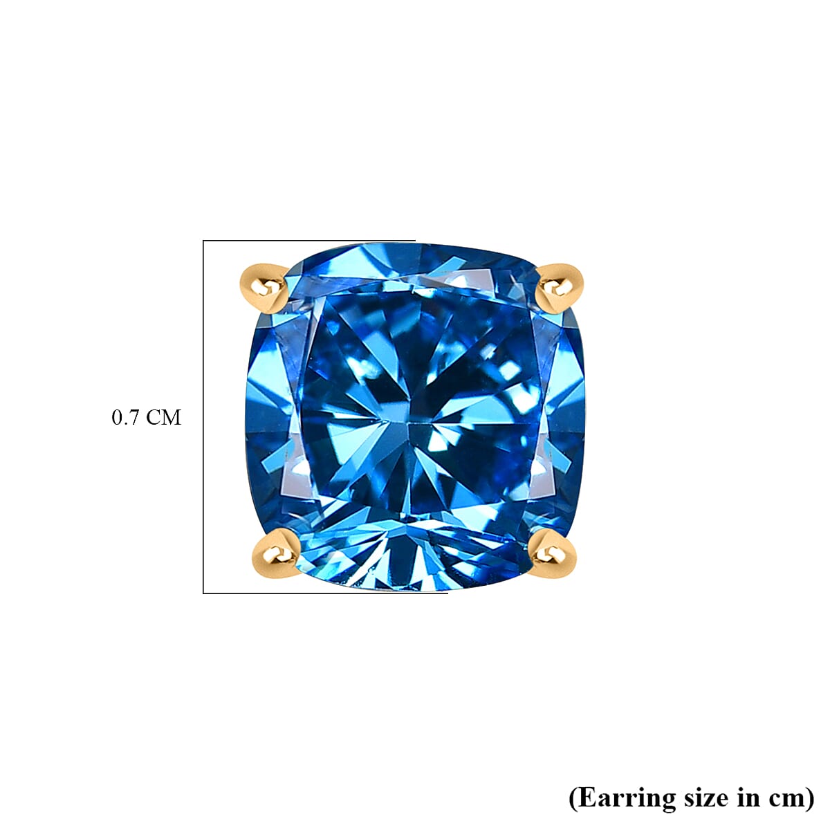 LUXURIANT 3 Ct. Lab Grown Blue Diamond Solitaire Stud Push Post Earring in 9K Yellow Gold (VS) 8281034 5