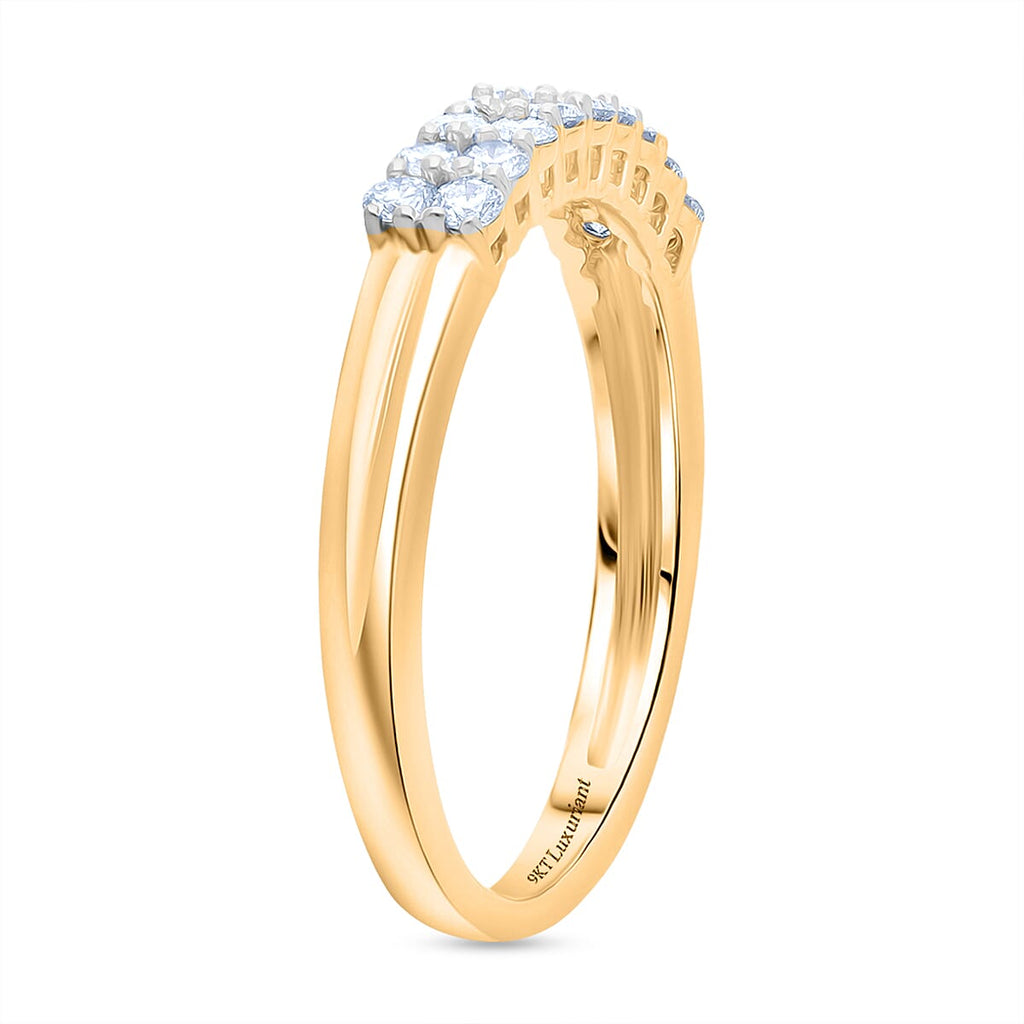 Luxuriant 9K Yellow Gold Lab Grown Diamond (VS-EF) Ring 0.50 Ct.