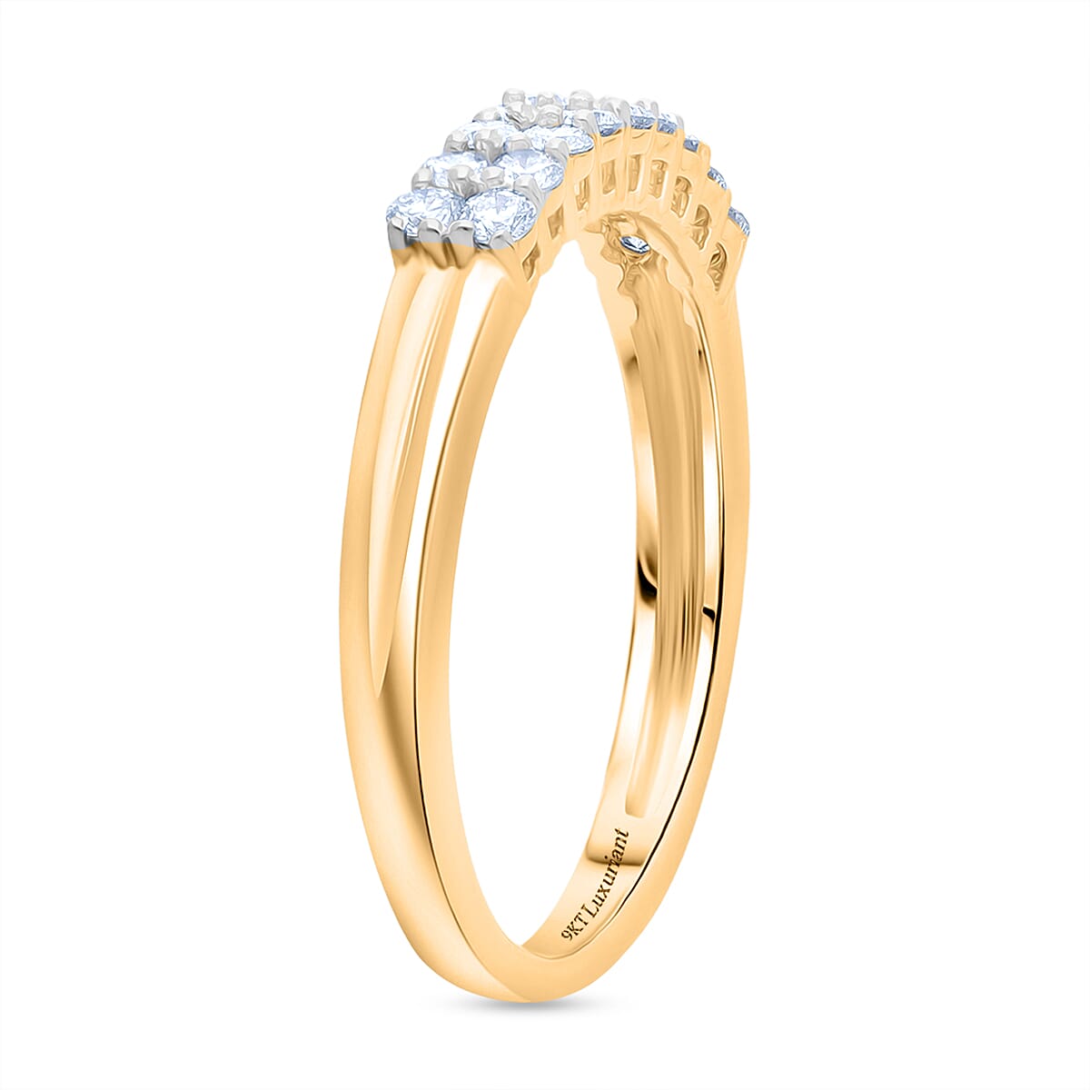 LUXURIANT 0.5 Ct. Lab Grown Diamond Half Eternity Ring in 9K Yellow Gold (VS-EF) 8301899 4