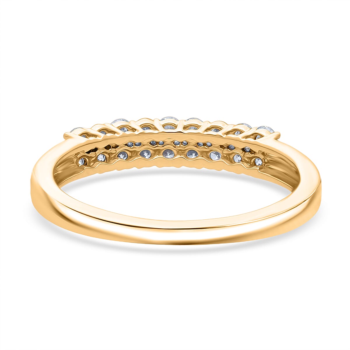 LUXURIANT 0.5 Ct. Lab Grown Diamond Half Eternity Ring in 9K Yellow Gold (VS-EF) 8301899 5
