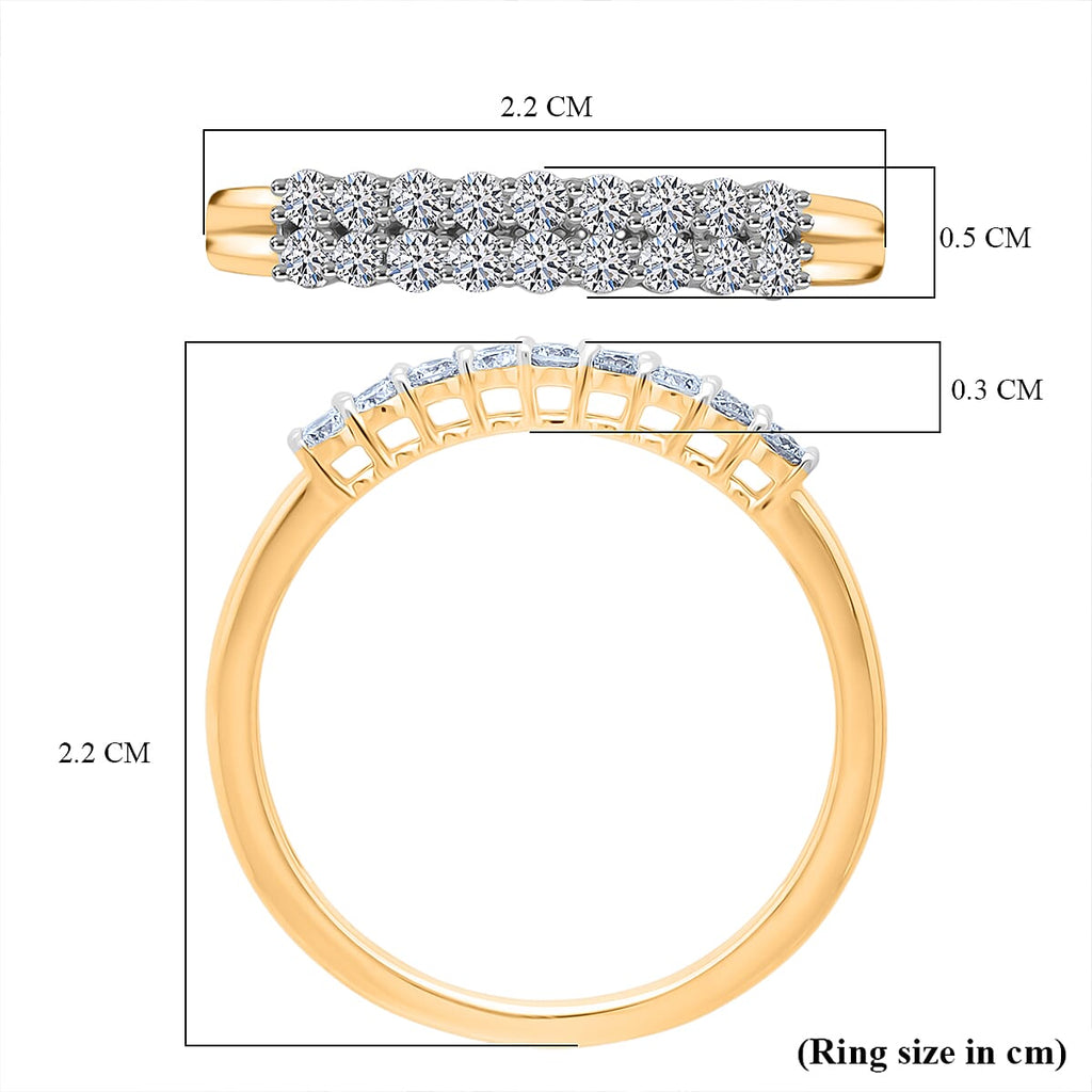 Luxuriant 9K Yellow Gold Lab Grown Diamond (VS-EF) Ring 0.50 Ct.