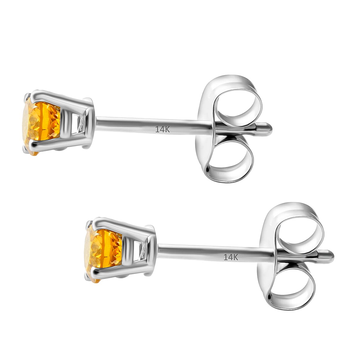 LUXURIANT 14K White Gold Lab Grown Yellow Diamond Earring With Push Back 0.25 Ct. 8020783 3