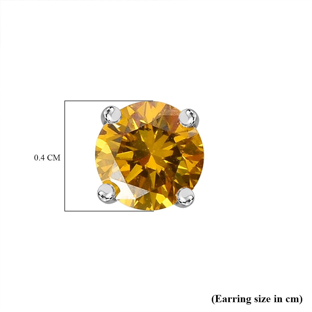 LUXURIANT 14K White Gold Lab Grown Yellow Diamond Earring With Push Back 0.25 Ct. 8020783 4