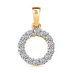 Luxuriant Diamond Lab Grown Diamond (SI-GH) Circle Pendant in 18K Vermeil Yellow Gold Plated Sterling Silver 0.50 Ct.
