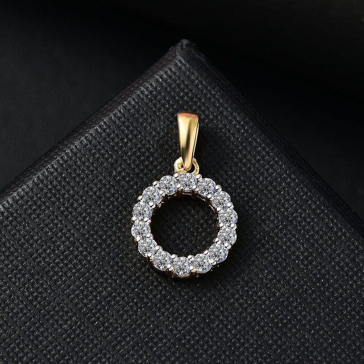 LUXURIANT Lab Grown Diamond (SI/GH) Circle Pendant in 18K Vermeil Yellow Gold Plated Sterling Silver 0.50 Ct. 8018645 2