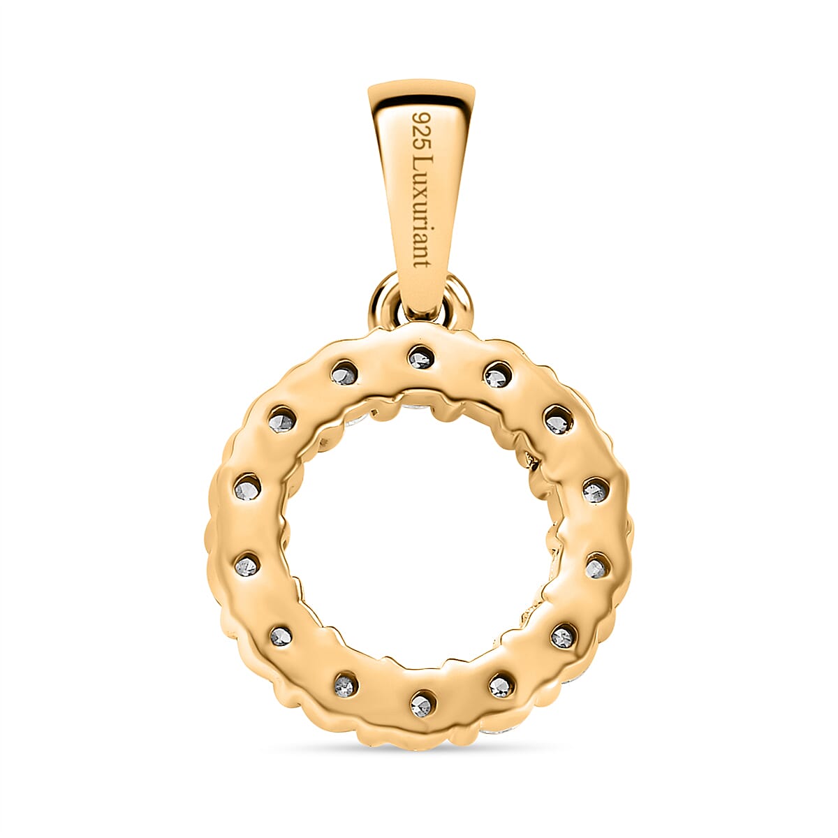 LUXURIANT Lab Grown Diamond (SI/GH) Circle Pendant in 18K Vermeil Yellow Gold Plated Sterling Silver 0.50 Ct. 8018645 5