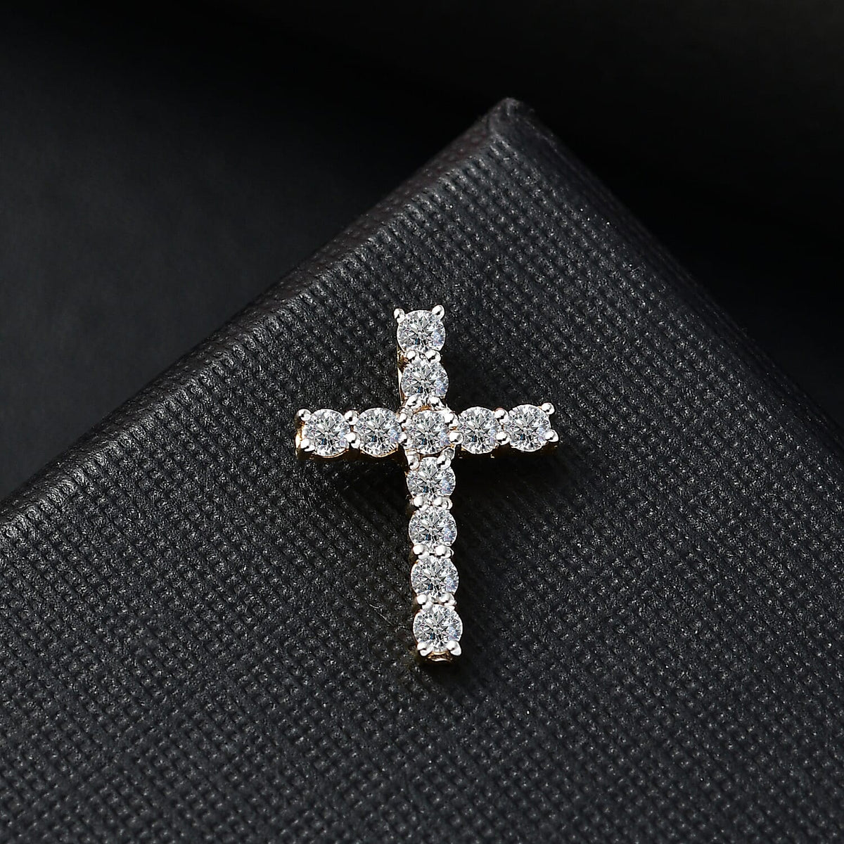 LUXURIANT Lab Grown Diamond (SI/GH) Cross Pendant in 18K Vermeil Yellow Gold Plated Sterling Silver 0.50 Ct. 8018666 2