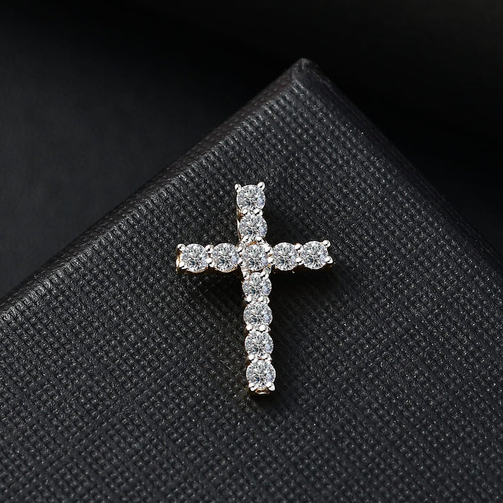 LUXURIANT Lab Grown Diamond (SI/GH) Cross Pendant in 18K Vermeil Yellow Gold Plated Sterling Silver 0.50 Ct. 8018666 2