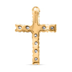 Luxuriant Diamond Lab Grown Diamond (SI-GH) Cross Pendant in 18K Vermeil Yellow Gold Plated Sterling Silver 0.50 Ct.