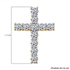 Luxuriant Diamond Lab Grown Diamond (SI-GH) Cross Pendant in 18K Vermeil Yellow Gold Plated Sterling Silver 0.50 Ct.