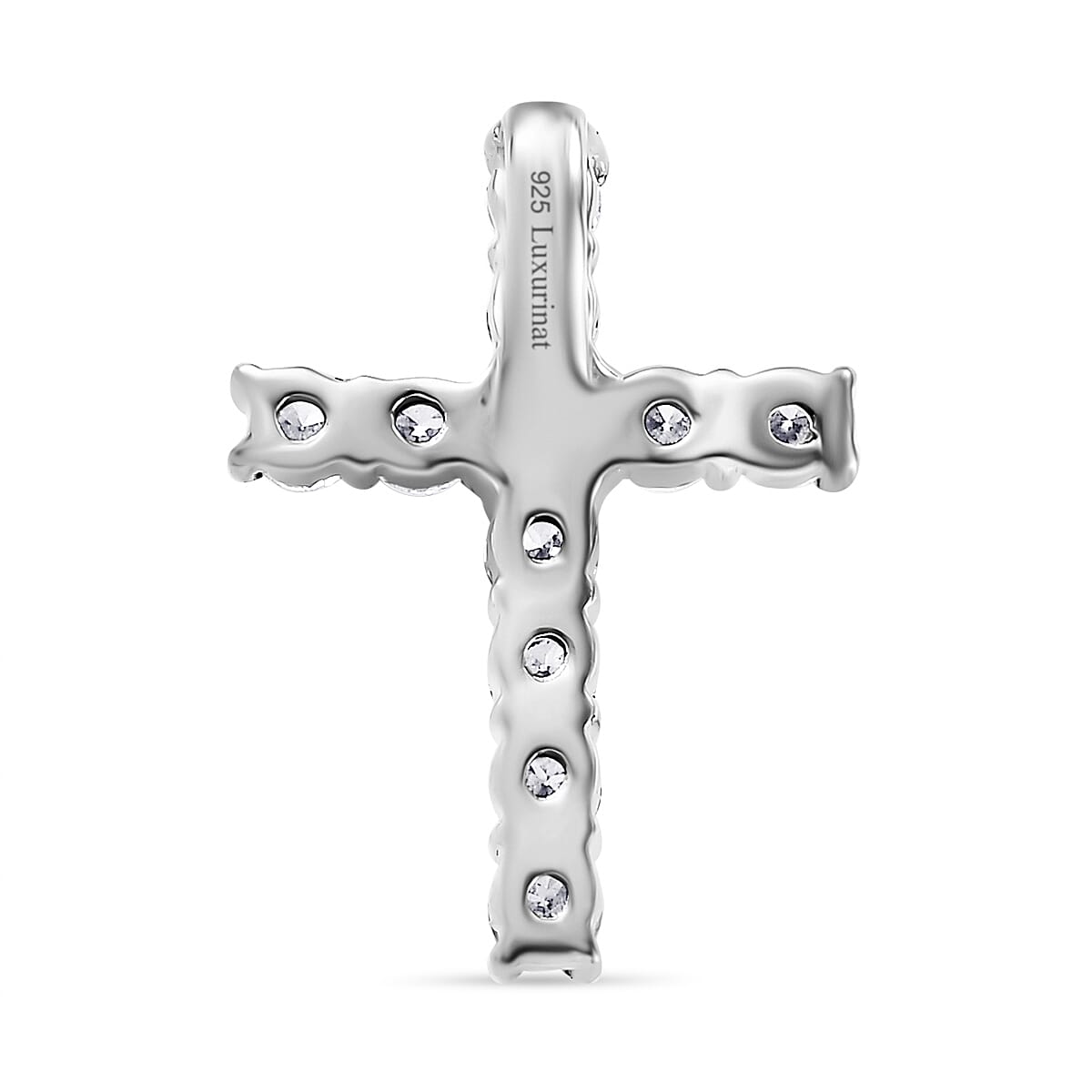 LUXURIANT Lab Grown Diamond (SI/GH) Cross Pendant in Rhodium Overlay Sterling Silver 0.50 Ct. 8018667 5