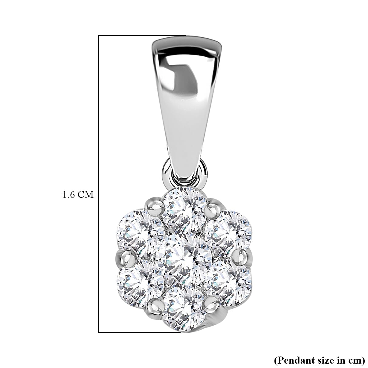 LUXURIANT 0.5 Ct. Lab Grown Diamond Pressure Set Pendant in Rhodium Overlay Sterling Silver (SI G/H) 7936559 6