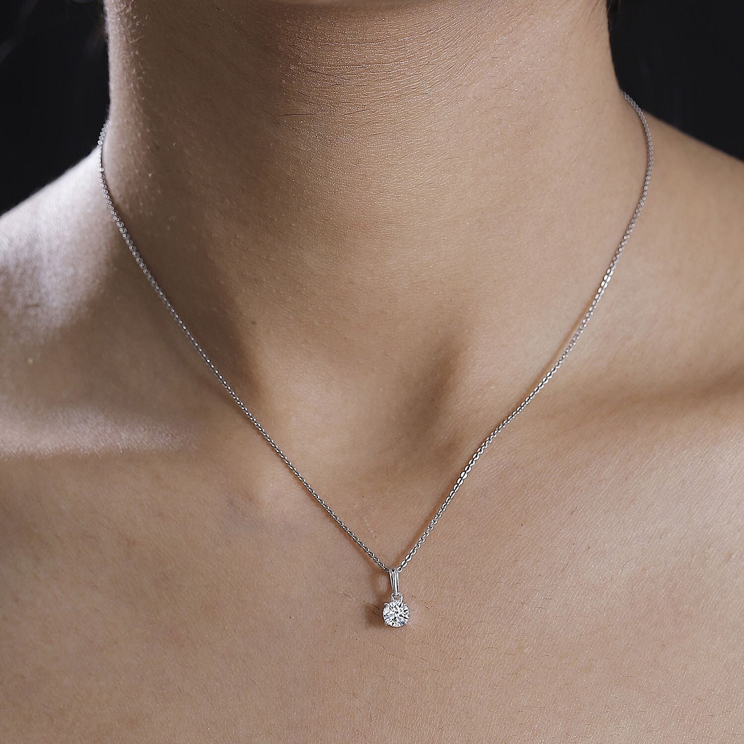 LUXURIANT 9K White Gold SGL Certified Lab Grown Diamond (VS E/F) Solitaire Pendant 0.5 Ct. 7956106 3