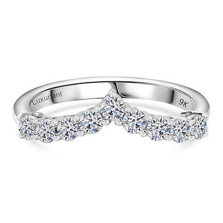 LUXURIANT 0.5 Ct. Lab Grown Diamond Wishbone Ring in 9K White Gold, SGL Certified 7939675 1