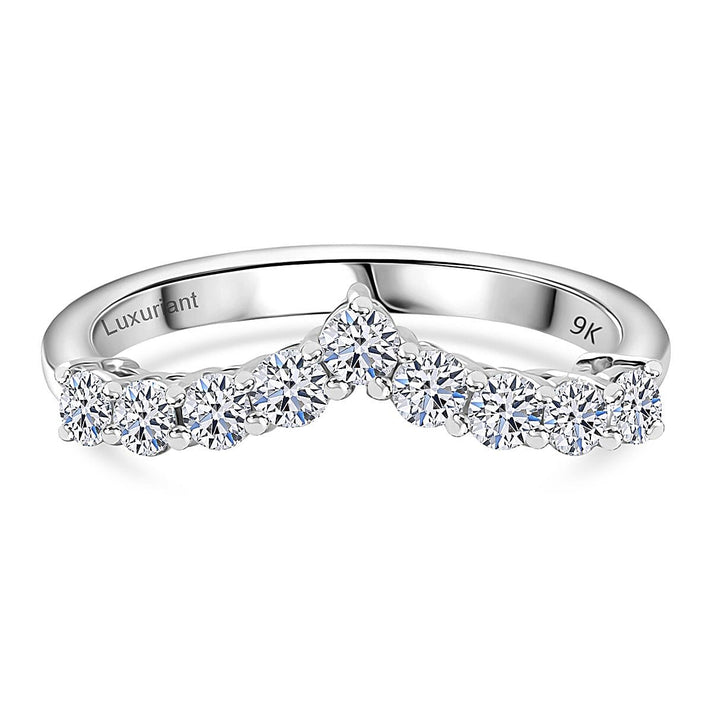 LUXURIANT 0.5 Ct. Lab Grown Diamond Wishbone Ring in 9K White Gold, SGL Certified 7939675 1
