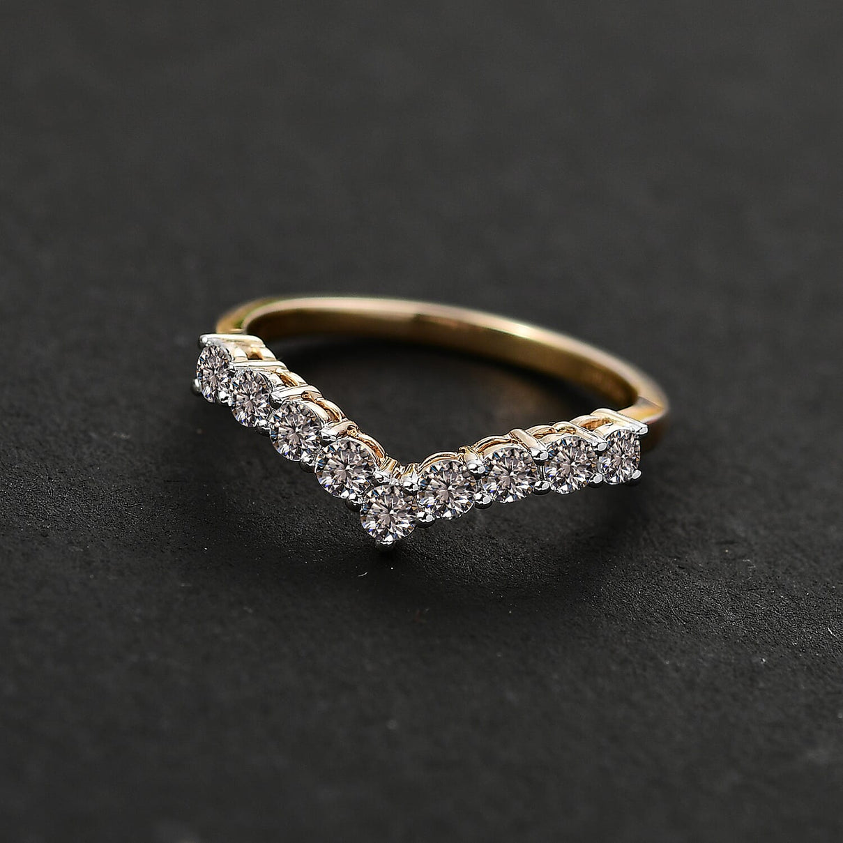 LUXURIANT 0.50 Ct. Lab Grown Diamond Wishbone Ring in 9K Yellow Gold, SGL Certified 7939498 2