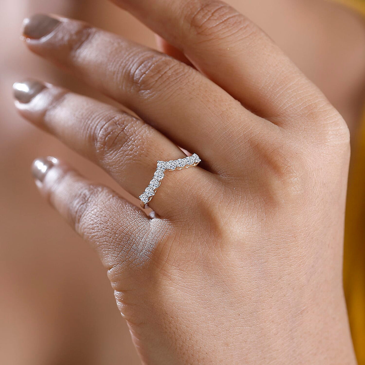 LUXURIANT 0.50 Ct. Lab Grown Diamond Wishbone Ring in 9K Yellow Gold, SGL Certified 7939498 3