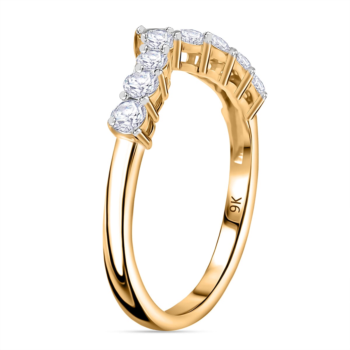 LUXURIANT 0.50 Ct. Lab Grown Diamond Wishbone Ring in 9K Yellow Gold, SGL Certified 7939498 4