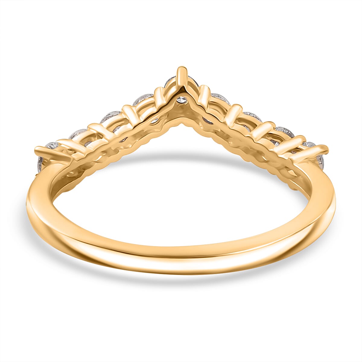 LUXURIANT 0.50 Ct. Lab Grown Diamond Wishbone Ring in 9K Yellow Gold, SGL Certified 7939498 5