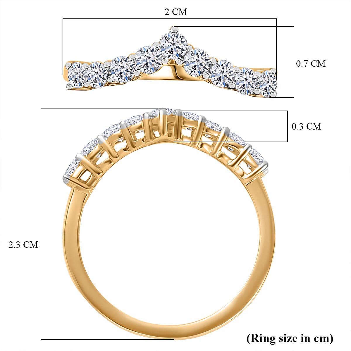 LUXURIANT 0.50 Ct. Lab Grown Diamond Wishbone Ring in 9K Yellow Gold, SGL Certified 7939498 6