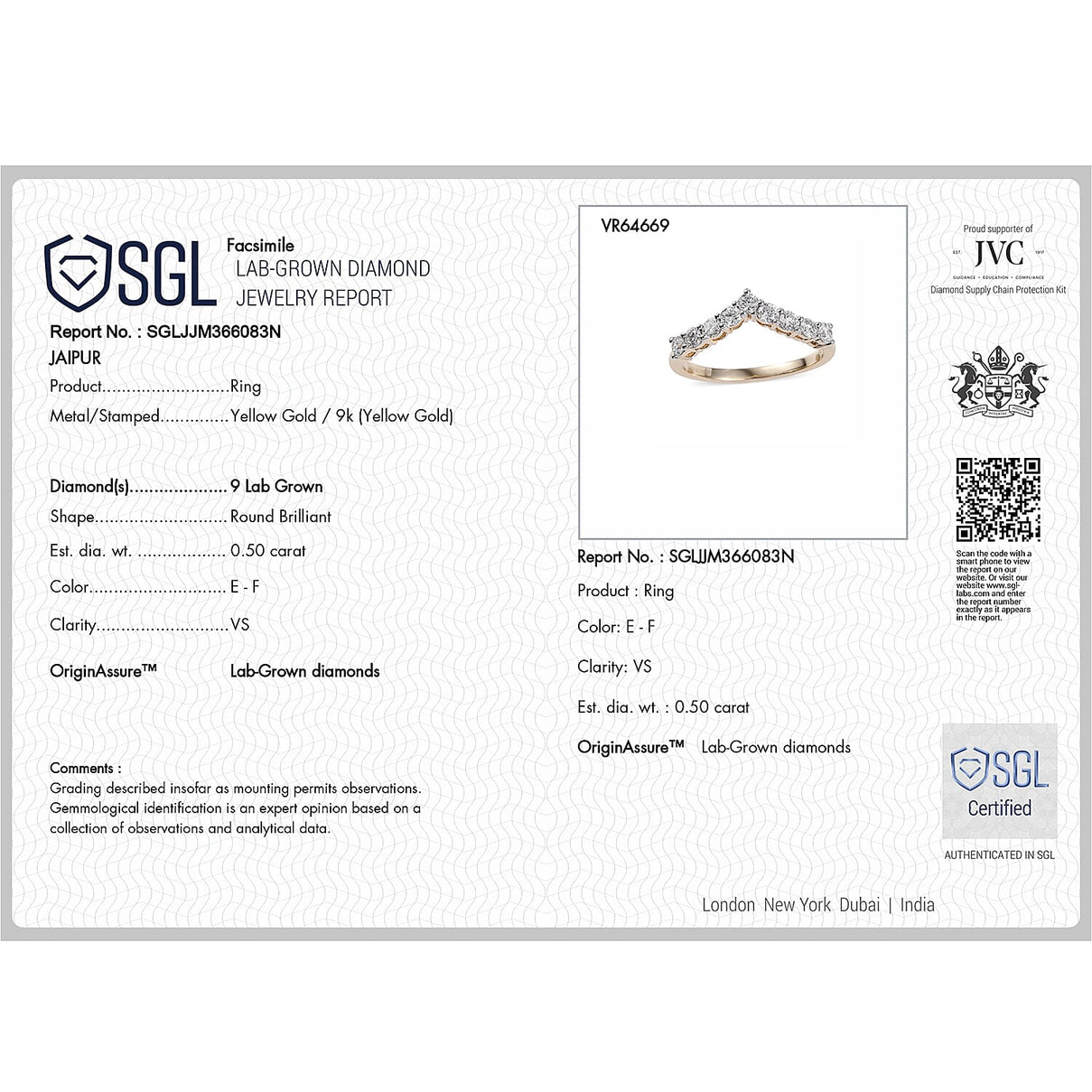 LUXURIANT 0.50 Ct. Lab Grown Diamond Wishbone Ring in 9K Yellow Gold, SGL Certified 7939498 7