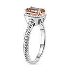 Luxuriant - 14K White Gold VS-E-F Lab Grown Pink Diamond & Lab Grown Diamond Halo Ring 1.10 Ct.
