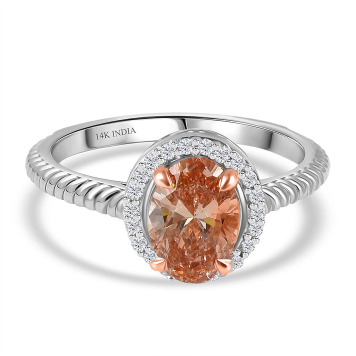 LUXURIANT 14K White and Rose Gold  Pink Diamond and  Lab Grown Diamond Ring 1.10 Ct 7998684 1