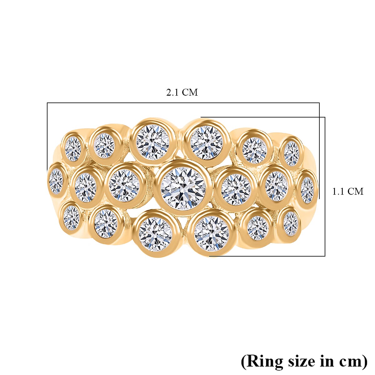 LUXURIANT 1 Ct. Lab Grown Diamond Bubble Ring in 9K Yellow Gold, SGL Certified 7966980 5
