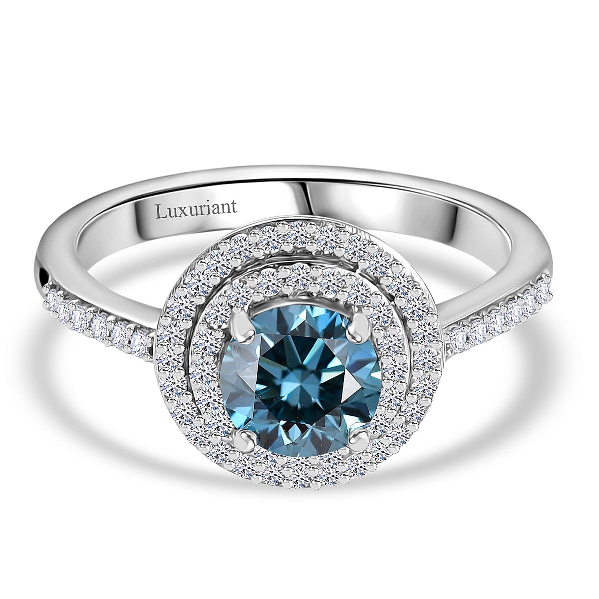 LUXURIANT 950 Platinum Lab Grown Blue Diamond and White Diamond (VS-G/H) SGL Certified Ring 1.35 Ct. 8020605 0