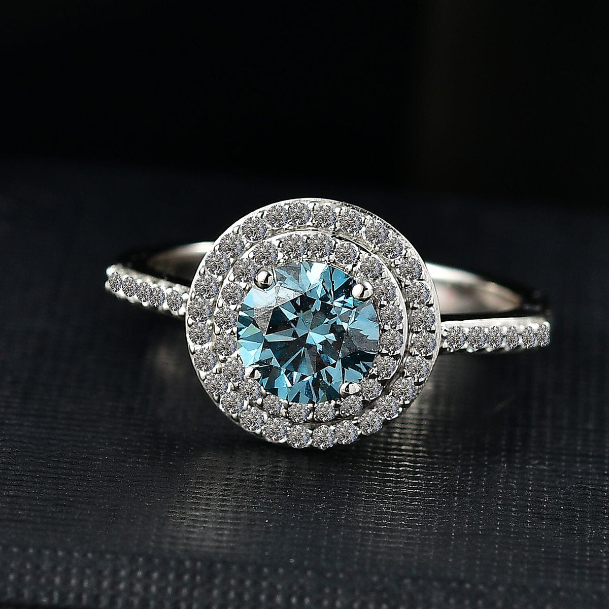 LUXURIANT 950 Platinum Lab Grown Blue Diamond and White Diamond (VS-G/H) SGL Certified Ring 1.35 Ct. 8020605 2