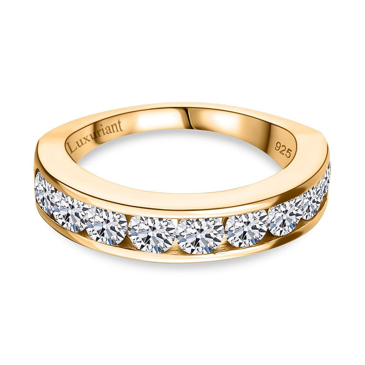 LUXURIANT Lab Grown Diamond (VS E/F) Band Ring in 18K Vermeil Yellow Gold Plated Sterling Silver 1.48 Ct. 8021395 1