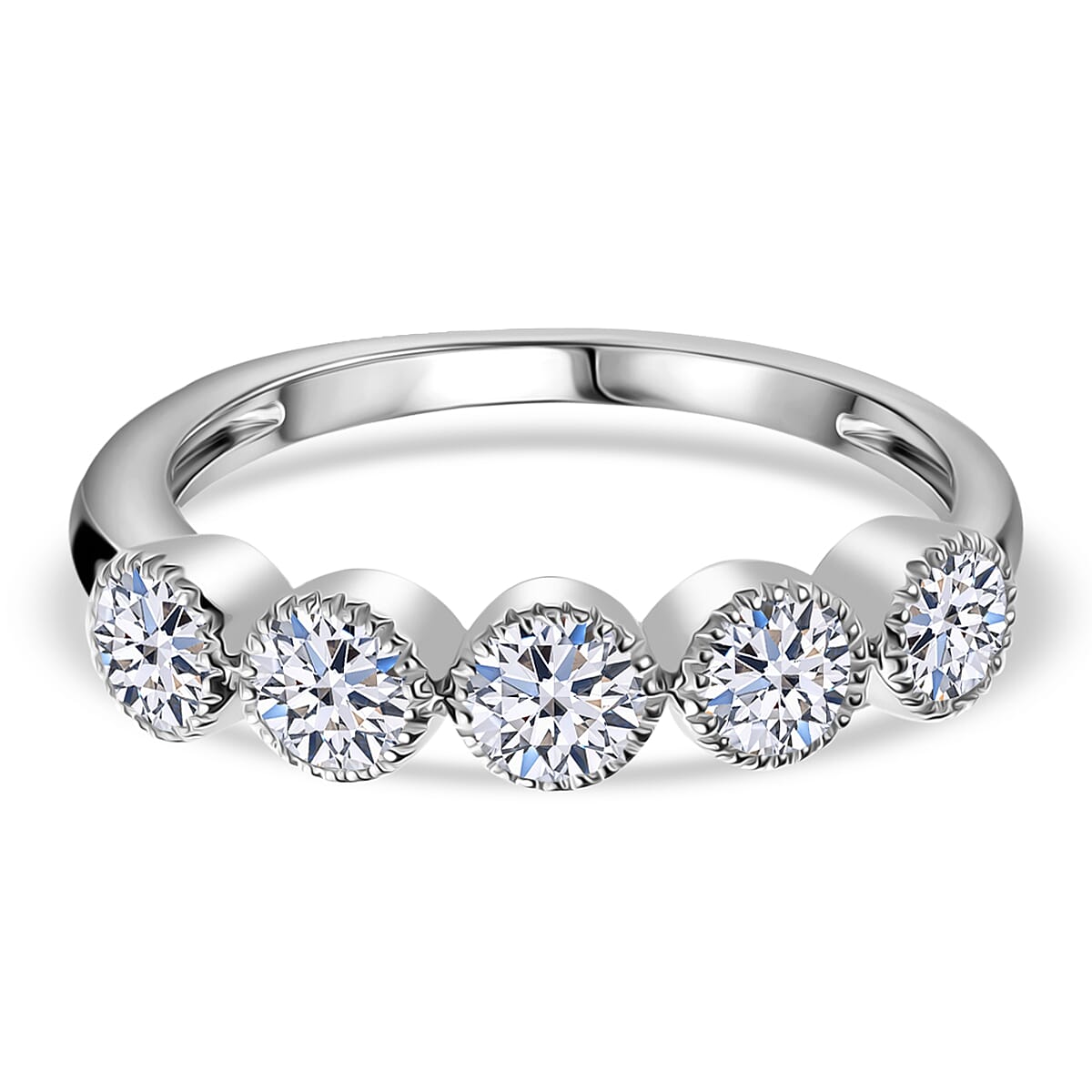 LUXURIANT 14K White Gold VS/F Lab Grown Diamond Ring (Size N) 1 Ct. 7926391 0