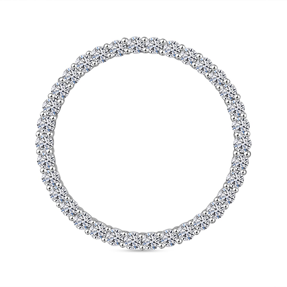 LUXURIANT 1 Ct. Lab Grown Diamond Circle Pendant in 9K White Gold, SGL Certified 8050561 0