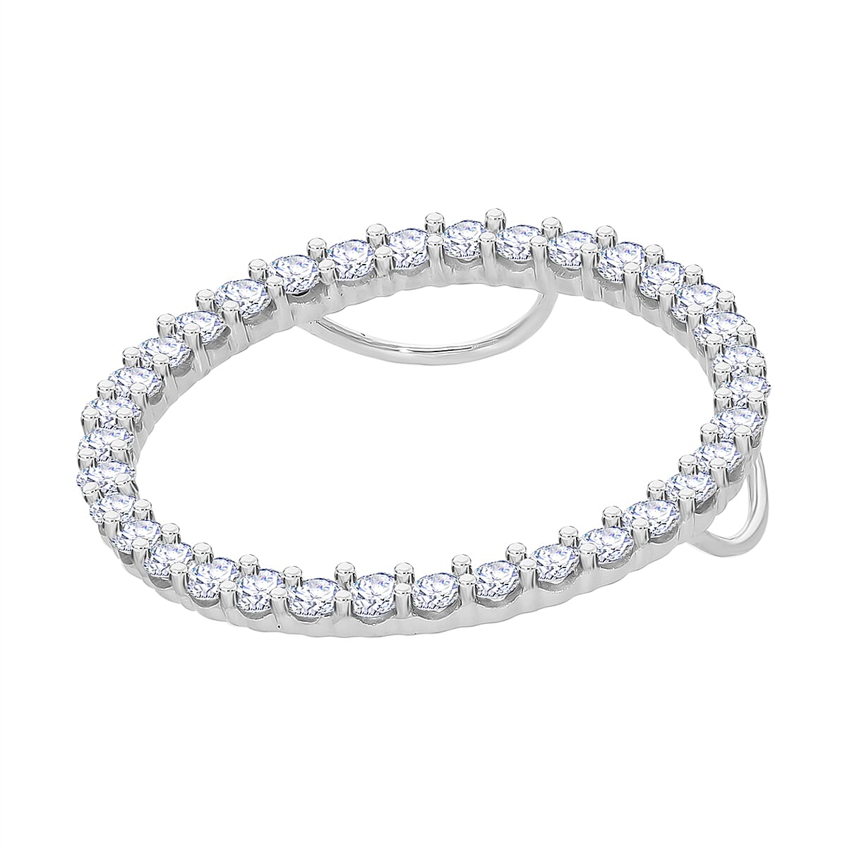LUXURIANT 1 Ct. Lab Grown Diamond Circle Pendant in 9K White Gold, SGL Certified 8050561 3