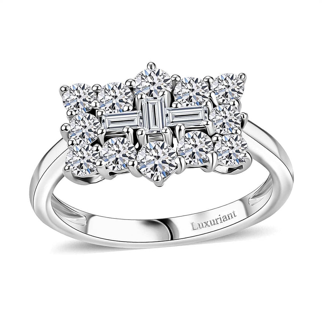 Luxuriant 9K White Gold SGL Certified (VS. EF) Lab Grown Diamond Cluster Ring 1.00 Ct