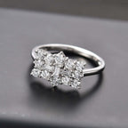 Luxuriant 9K White Gold SGL Certified (VS. EF) Lab Grown Diamond Cluster Ring 1.00 Ct