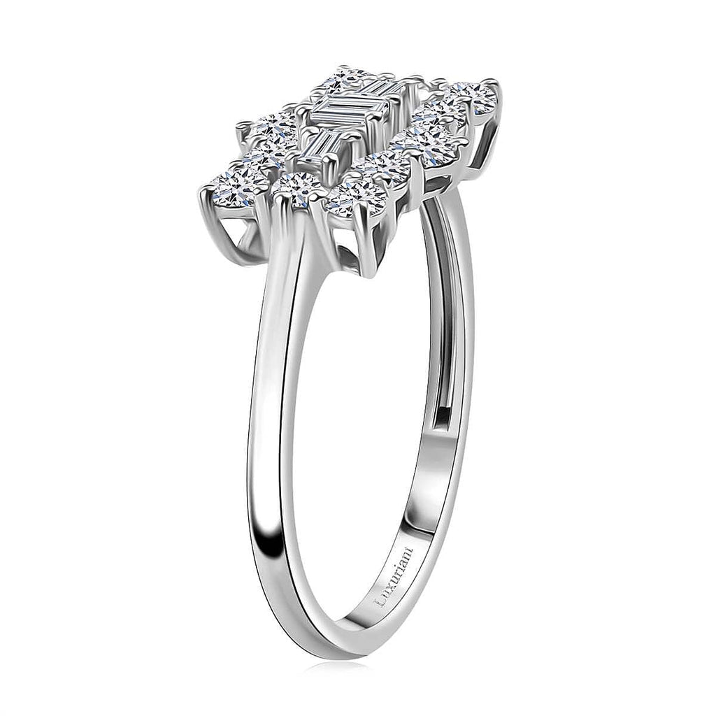 Luxuriant 9K White Gold SGL Certified (VS. EF) Lab Grown Diamond Cluster Ring 1.00 Ct