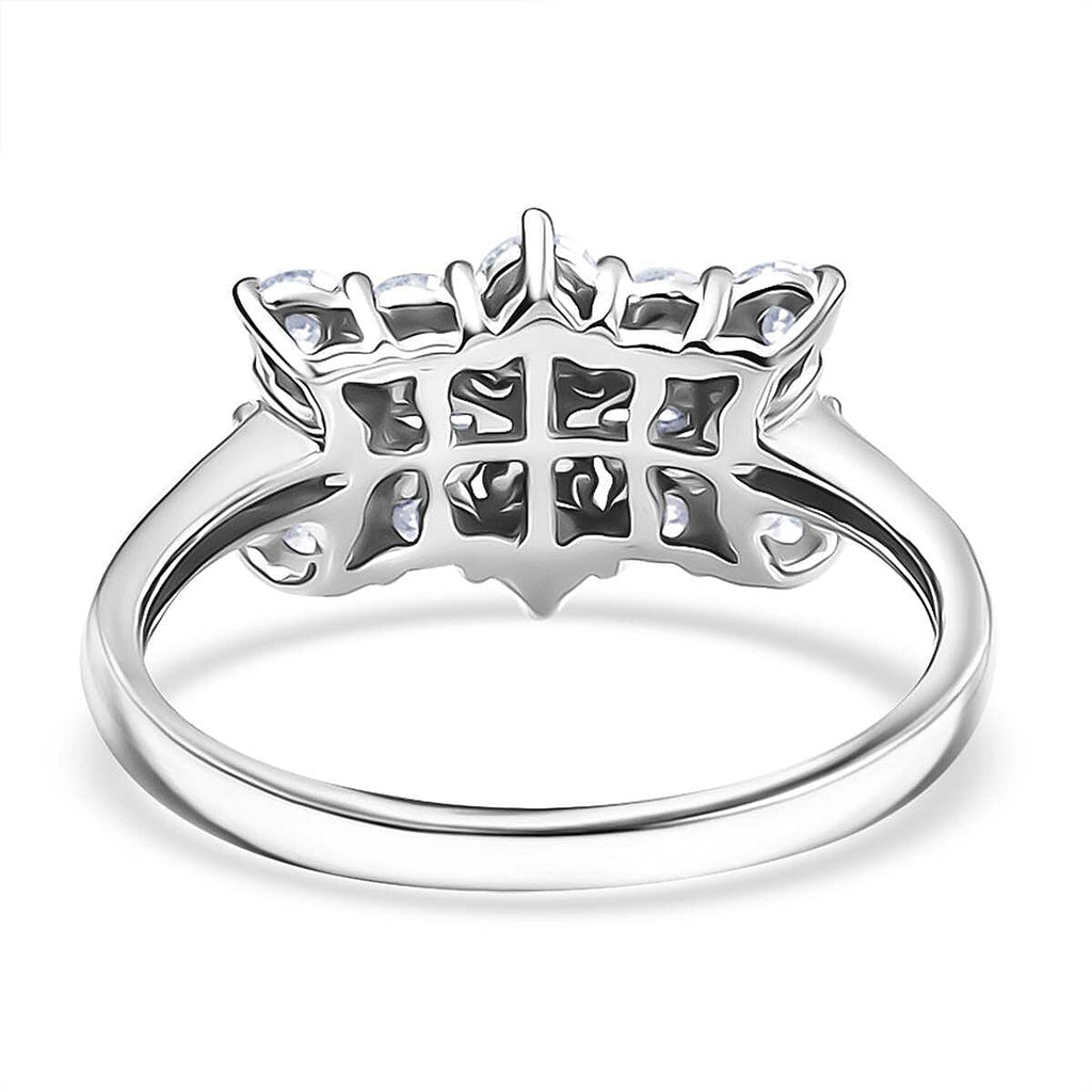Luxuriant 9K White Gold SGL Certified (VS. EF) Lab Grown Diamond Cluster Ring 1.00 Ct