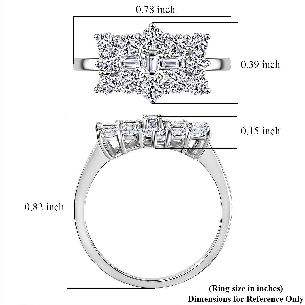 LUXURIANT 9K White Gold Lab Grown Diamond SGL Certified EF, VS Cluster Ring 1 ct 7967981 6