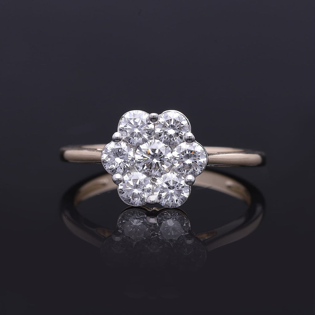 9K Yellow Gold VS Lab Grown Diamond SGL Certified GH, VS Ring 1.00 ct,