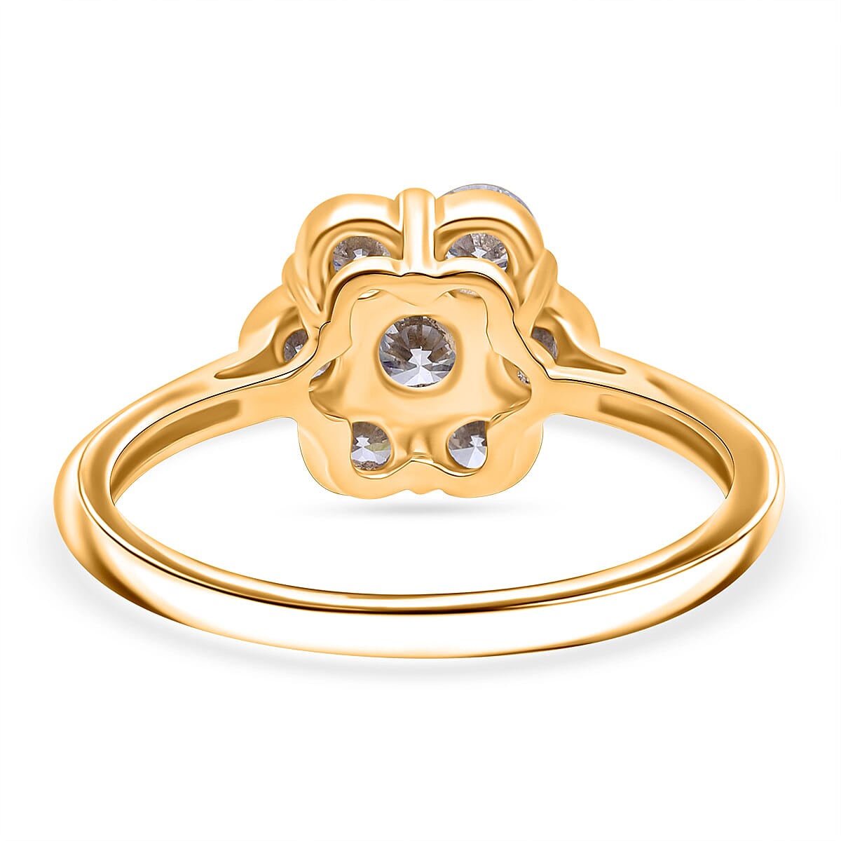 LUXURIANT 1 Ct. Lab Grown Diamond Pressure Set Cluster Ring in 9K Yellow Gold SGL Certified (VS-GH) 7936595 5