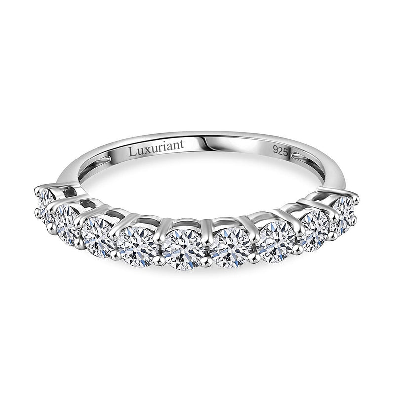 Luxuriant Diamond - Lab Grown Diamond (SI-G-H) Ring in Rhodium Overlay Sterling Silver 1.00 Ct.