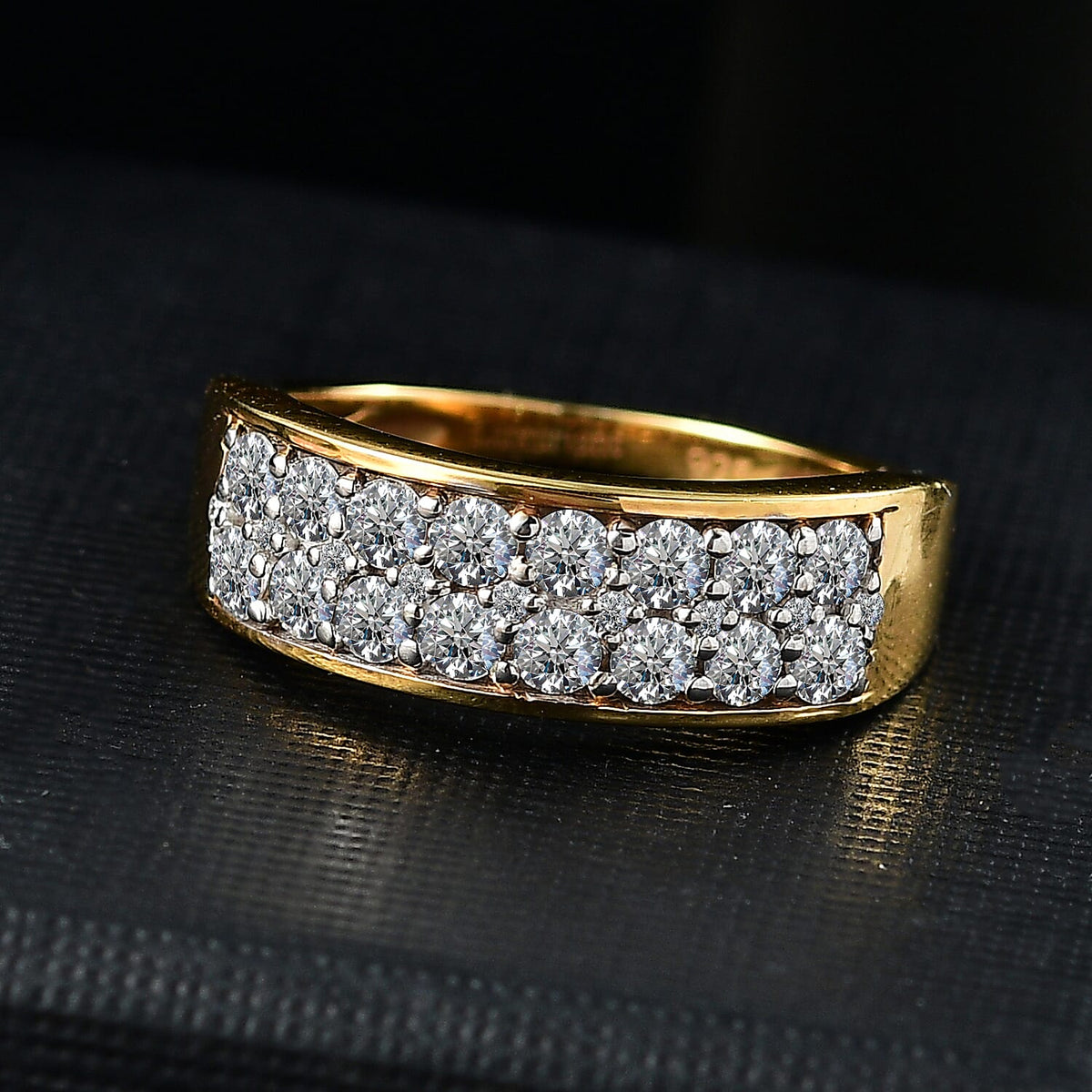 LUXURIANT Lab Grown Diamond SI G-H Cluster Ring in 18K Vermeil Yellow Gold Plated Sterling Silver 8021455 2
