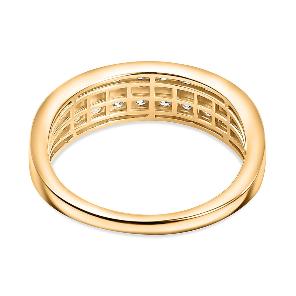 Luxuriant Diamond Lab Grown Diamond Cluster Ring in 18K Vermeil Yellow Gold Plated Sterling Silver