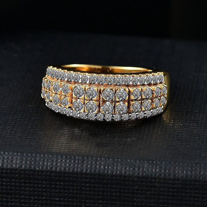 LUXURIANT 1 Ct. Lab Grown Diamond (SI-1 GH) Ring in 18K Vermeil Yellow Gold Over Sterling Silver 8021478 2