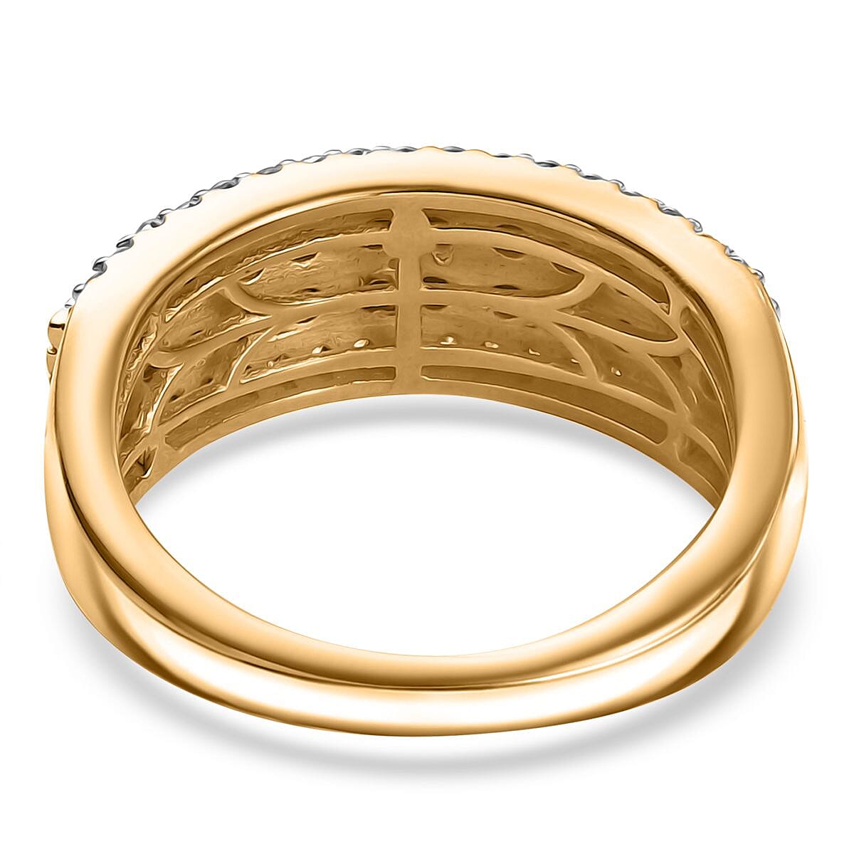 LUXURIANT 1 Ct. Lab Grown Diamond (SI-1 GH) Ring in 18K Vermeil Yellow Gold Over Sterling Silver V32697801 5