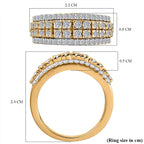 Luxuriant Diamond Lab Grown Diamond Ring in 18K Vermeil Yellow Gold Plated Sterling Silver 1.02 Ct.