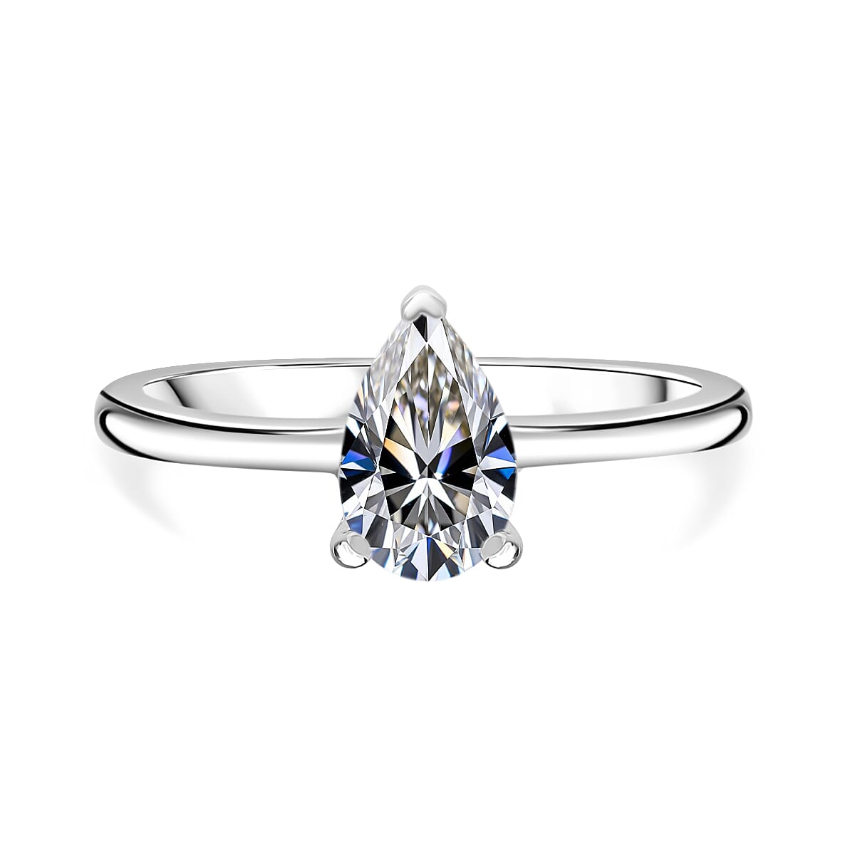 Luxuriant Diamond - 950 Platinum SGL Certified Lab Grown Diamond (VS-GH) Pear Ring 1.00 Ct